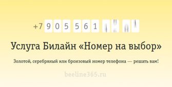 Услуга Билайн «Номер на выбор»